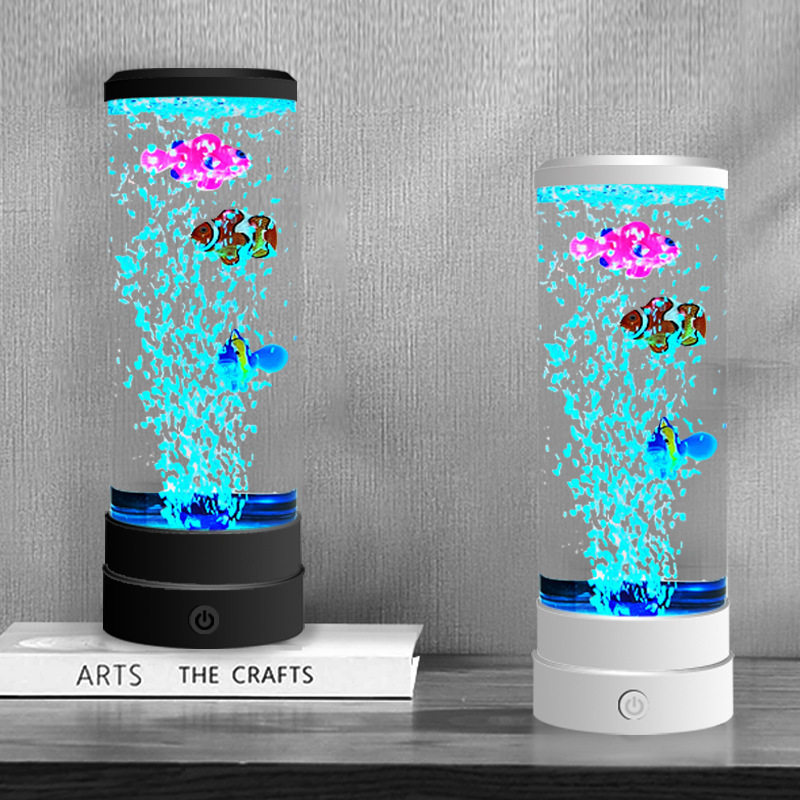 Home Decor Happy - Светодиодный светильник-имитация рыбки с разноцветными пузырьками,