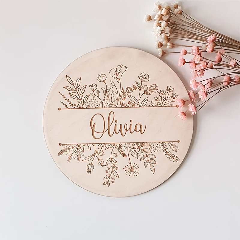 Home Decor For Birthday - Персонализированная табличка с гравировкой и цветочным