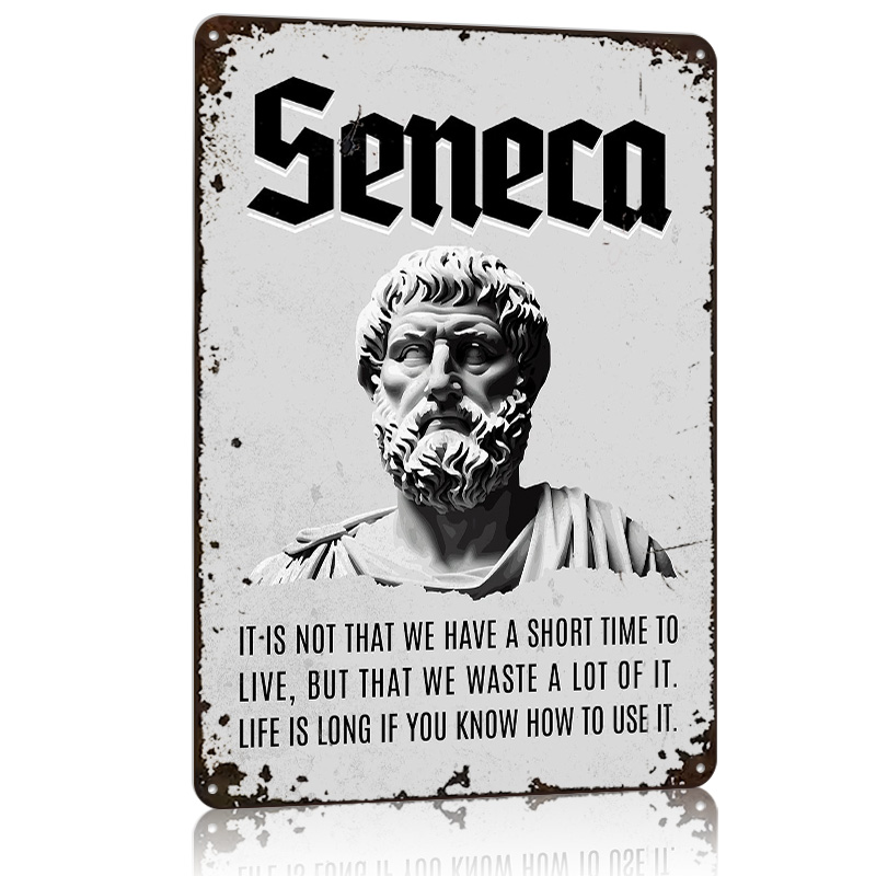 Home Decor Quotes On Wall - Seneca Stoic Quote 4, металлический плакат,