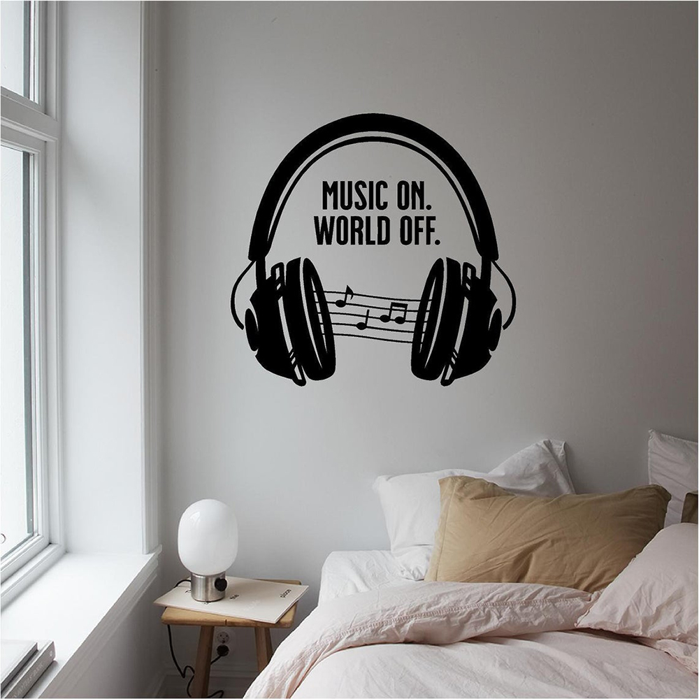 Home Decor Quotes On Wall - Музыкальная гарнитура, настенные наклейки с цитатами,