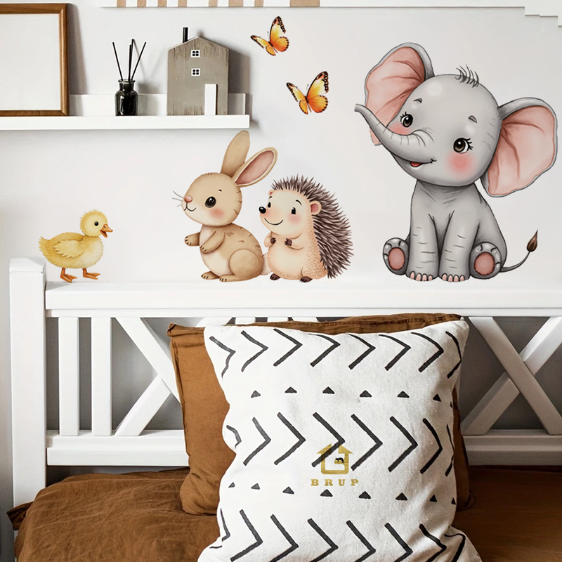 Home Decor Kit - Наклейка на стену с мультяшными животными-Слон