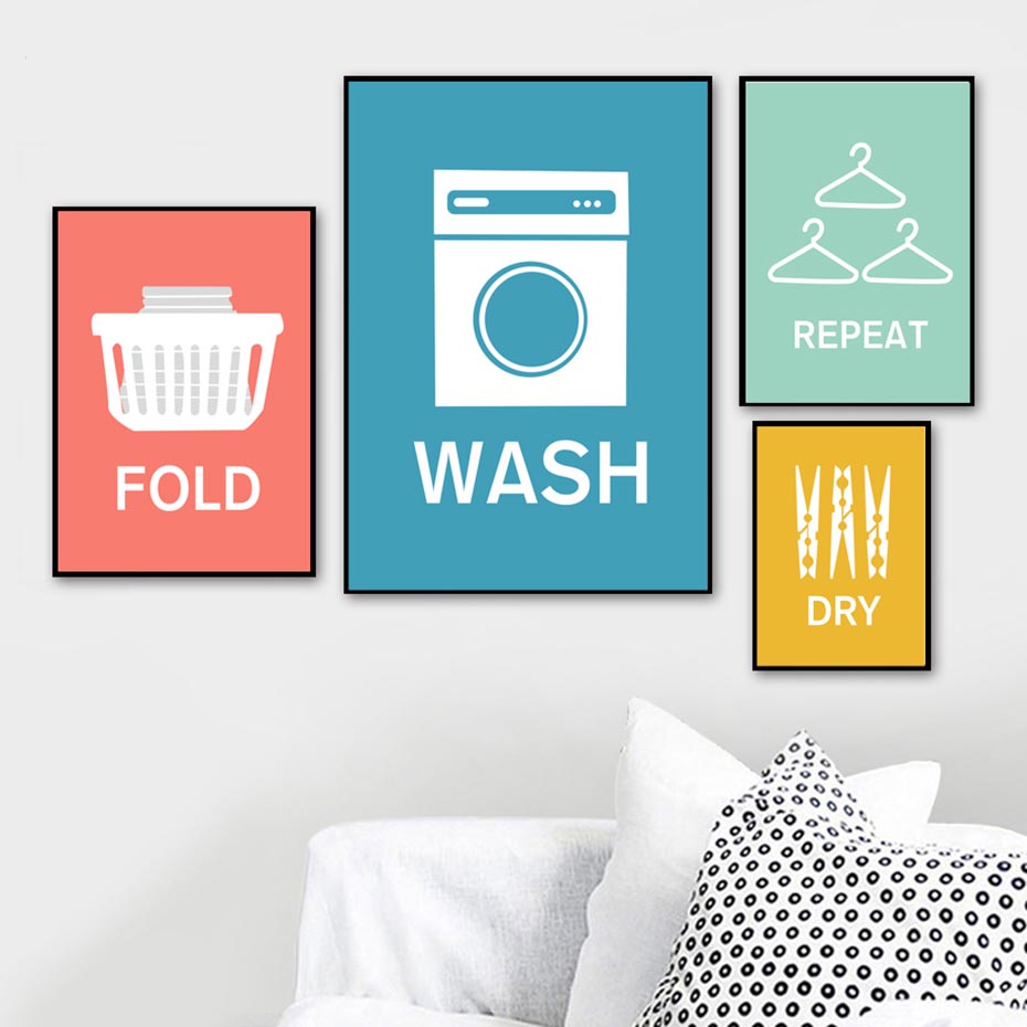 Home Decor Quotes On Wall - Домашний декор, современная пральня, скандинавский плакат,