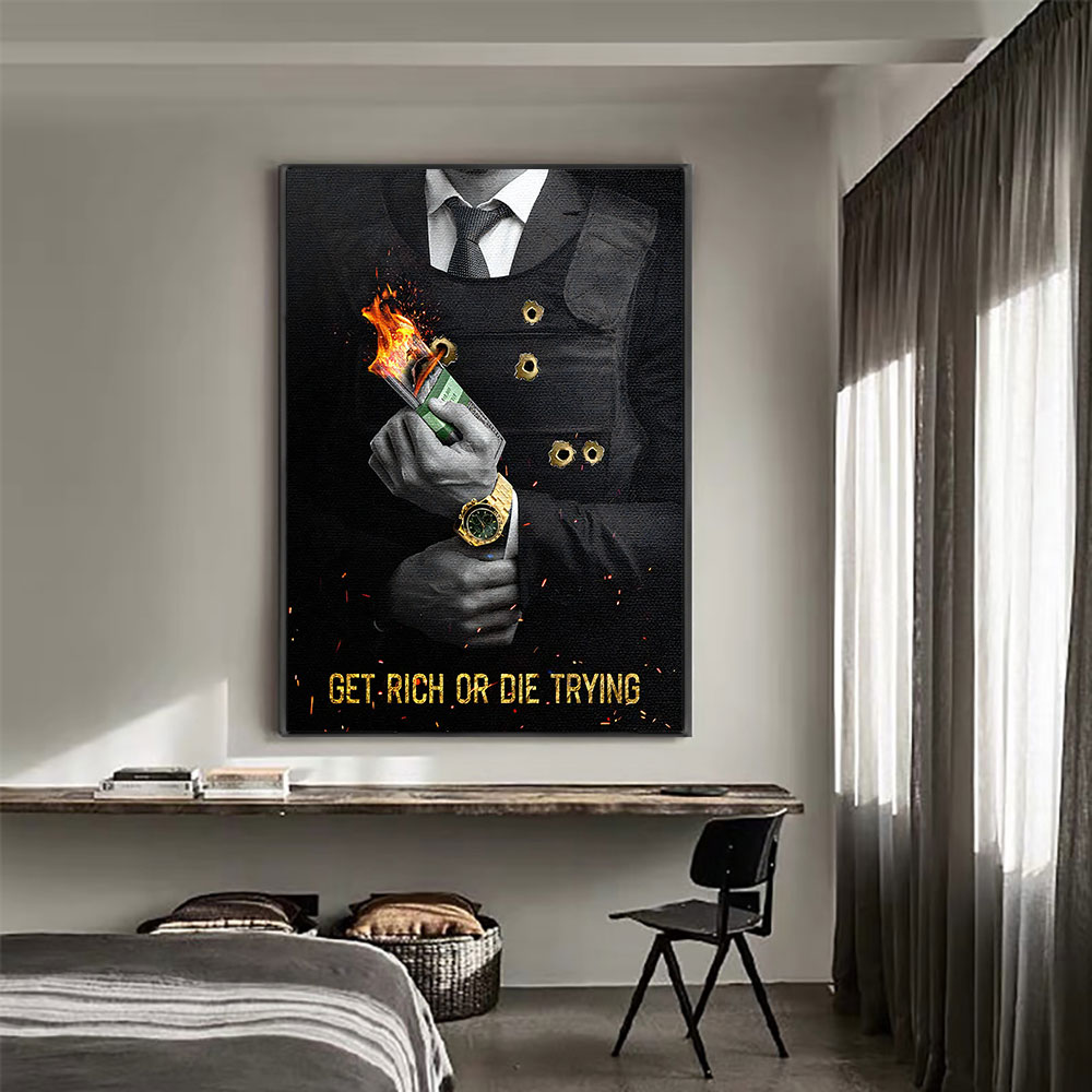 Мотивационная цитата Get Rich  – обзор и цена Home Decor Quotes On Wall