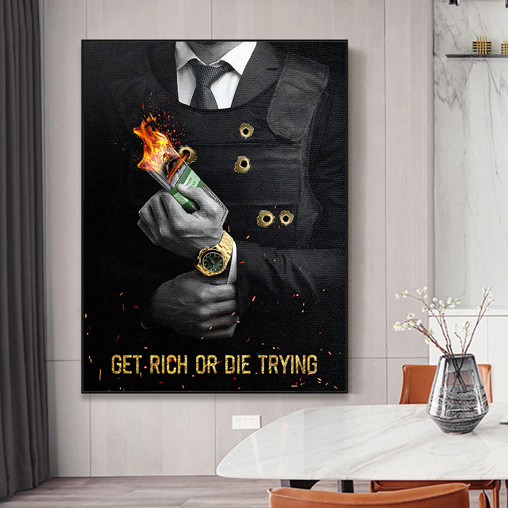 Мотивационная цитата Get Rich  – обзор и цена Home Decor Quotes On Wall