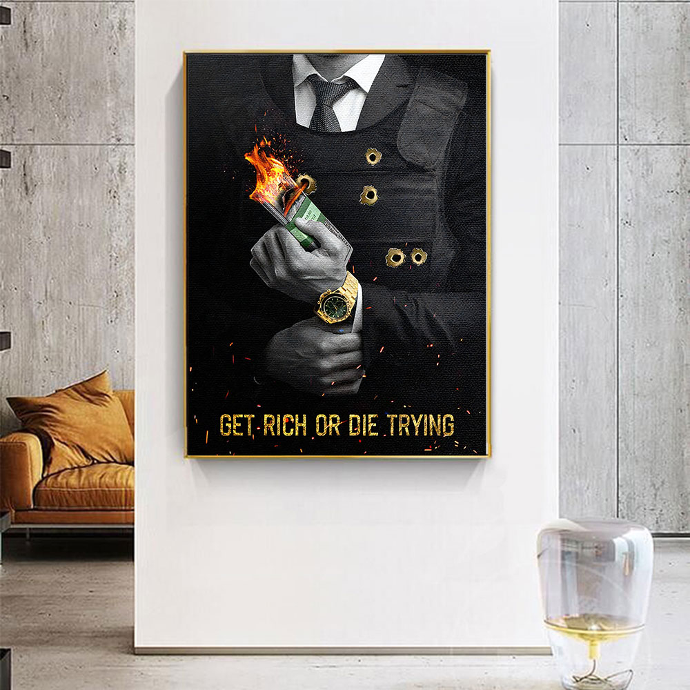 Мотивационная цитата Get Rich  – обзор и цена Home Decor Quotes On Wall